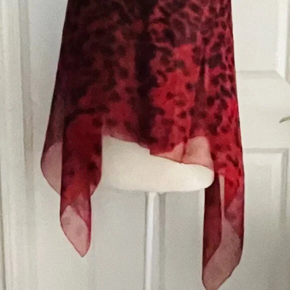 ALEXANDER MCQUEEN SILK RED/BLACK LEOPARD BIG SKULL SCARF - NEW TAGS ON - Picture 6 of 6